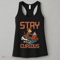 Stay Curious Monkey Reading Women's Tank Top thumb 3