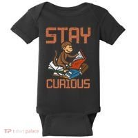 Stay Curious Monkey Reading Baby Bodysuit thumb 0