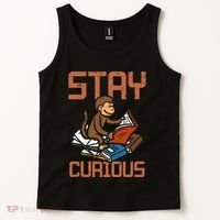 Stay Curious Monkey Reading Tank Top thumb 2