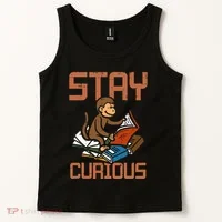 Stay Curious Monkey Reading Tank Top thumb 2