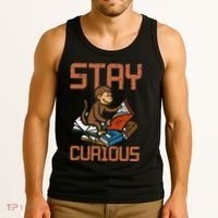 Stay Curious Monkey Reading Tank Top thumb 3