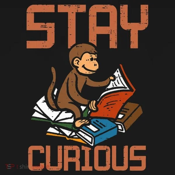 Stay Curious Monkey Reading Tank Top