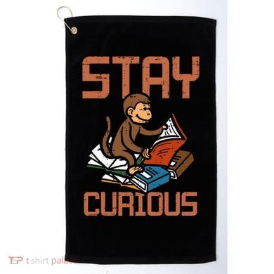 Stay Curious Monkey Reading Golf Towel