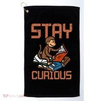 Stay Curious Monkey Reading Golf Towel thumb 0