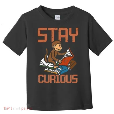 Stay Curious Monkey Reading Toddler T-Shirt
