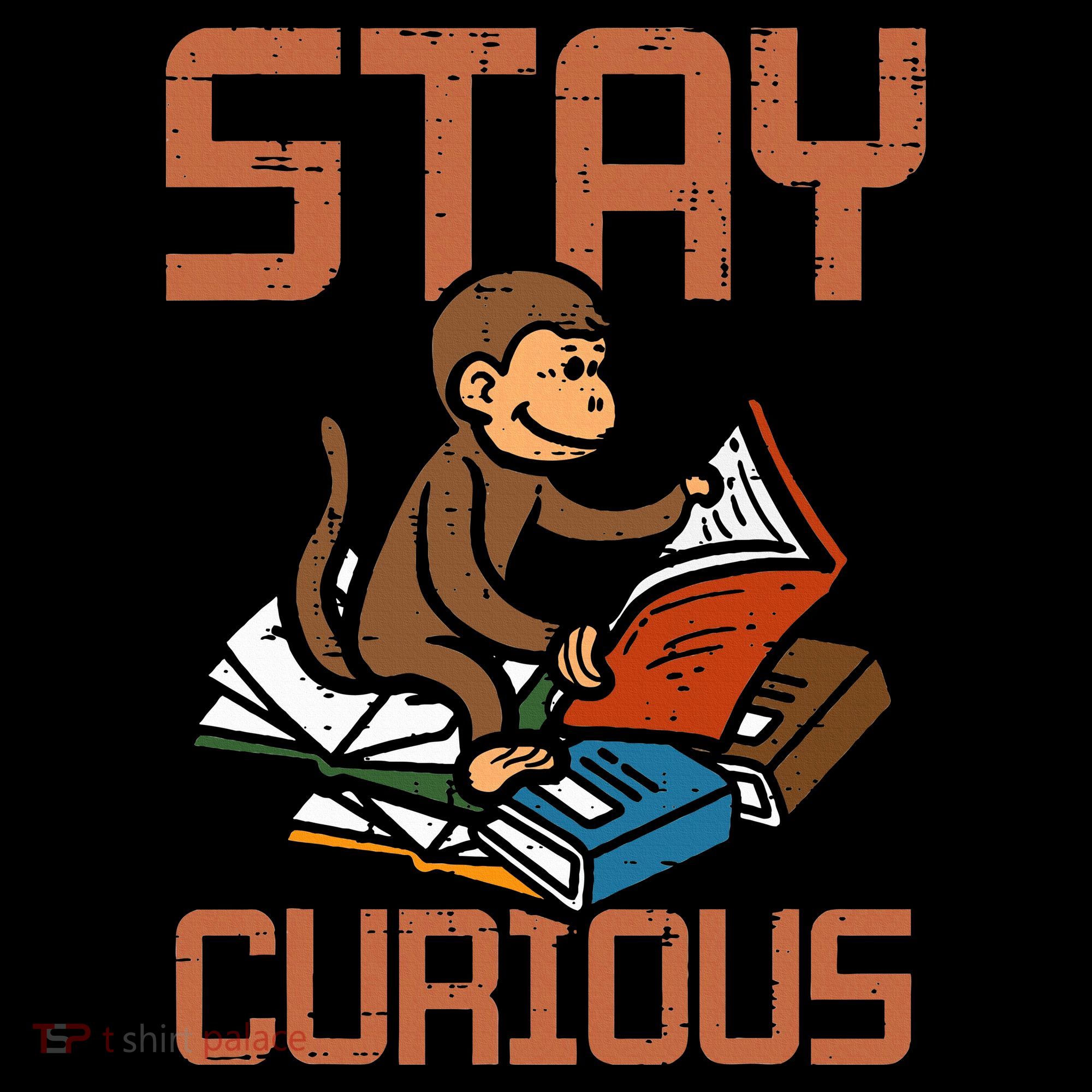 Stay Curious Monkey Reading Women's T-Shirt