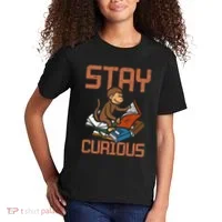 Stay Curious Monkey Reading Kids T-Shirt thumb 2