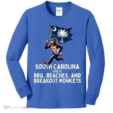 South Carolina Monkey Escape Kids Long Sleeve Shirt