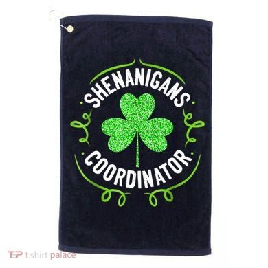Shenanigans Coordinator Matching Teacher St Patrick's Day Golf Towel