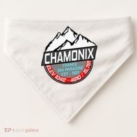 Ski Chamonix Mont Blanc France Skiing Paradise USA-Made Doggie Bandana thumb 0