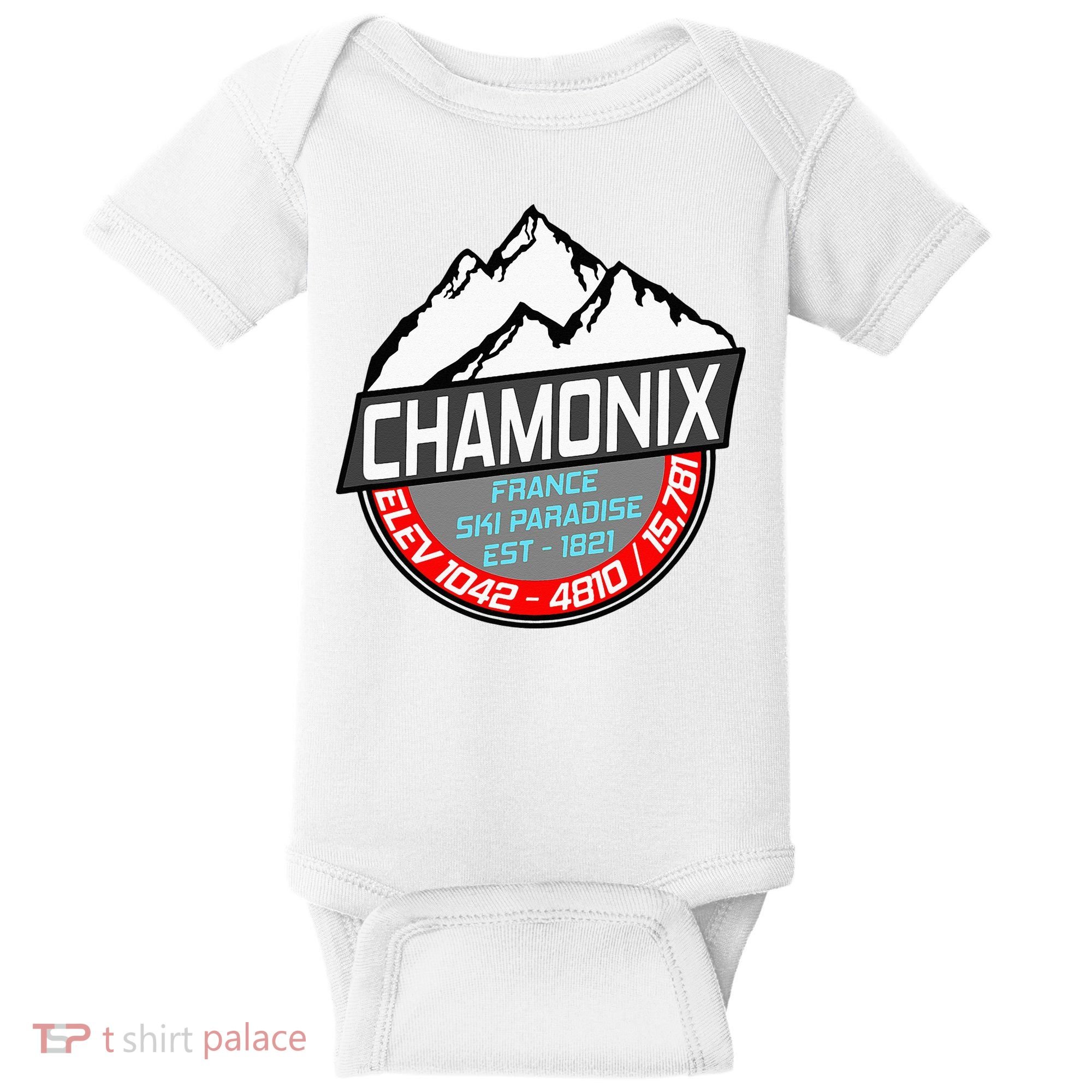 Ski Chamonix Mont Blanc France Skiing Paradise Baby Bodysuit