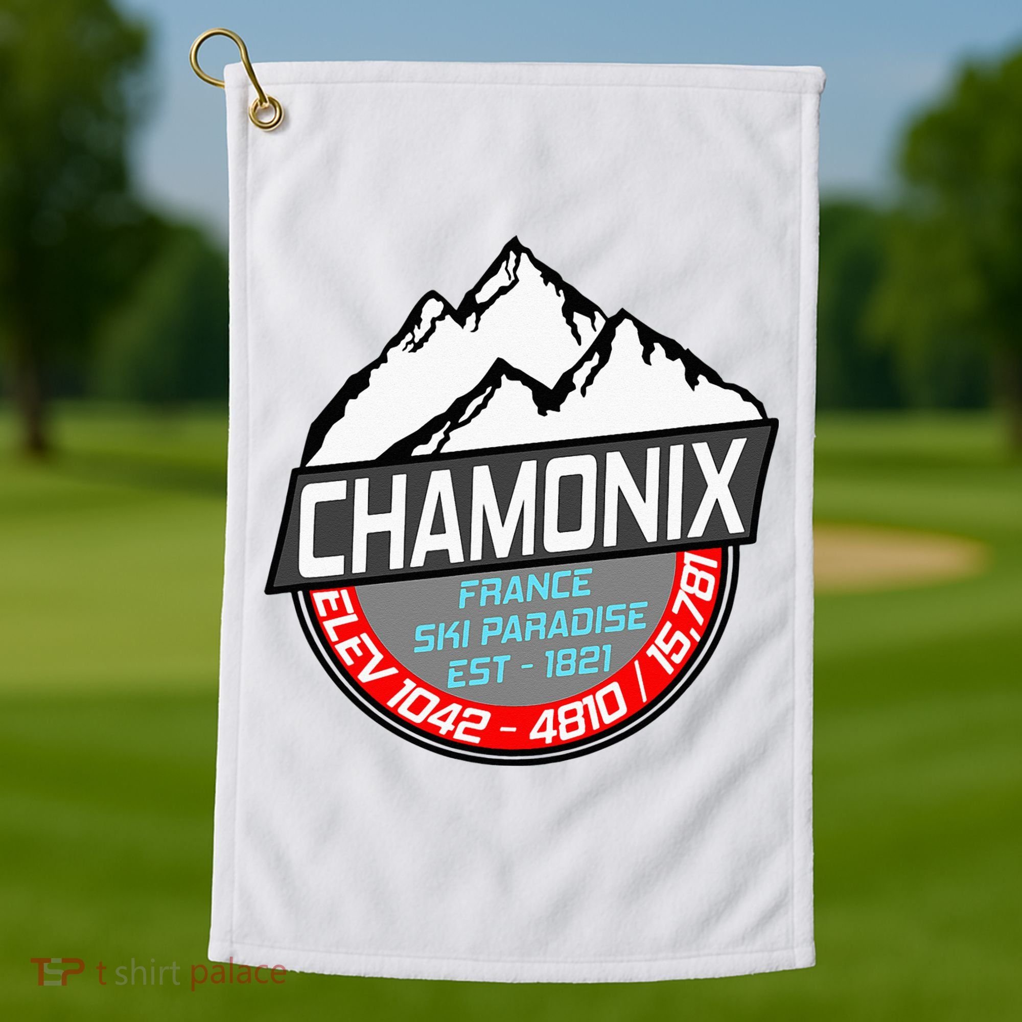 Ski Chamonix Mont Blanc France Skiing Paradise Golf Towel