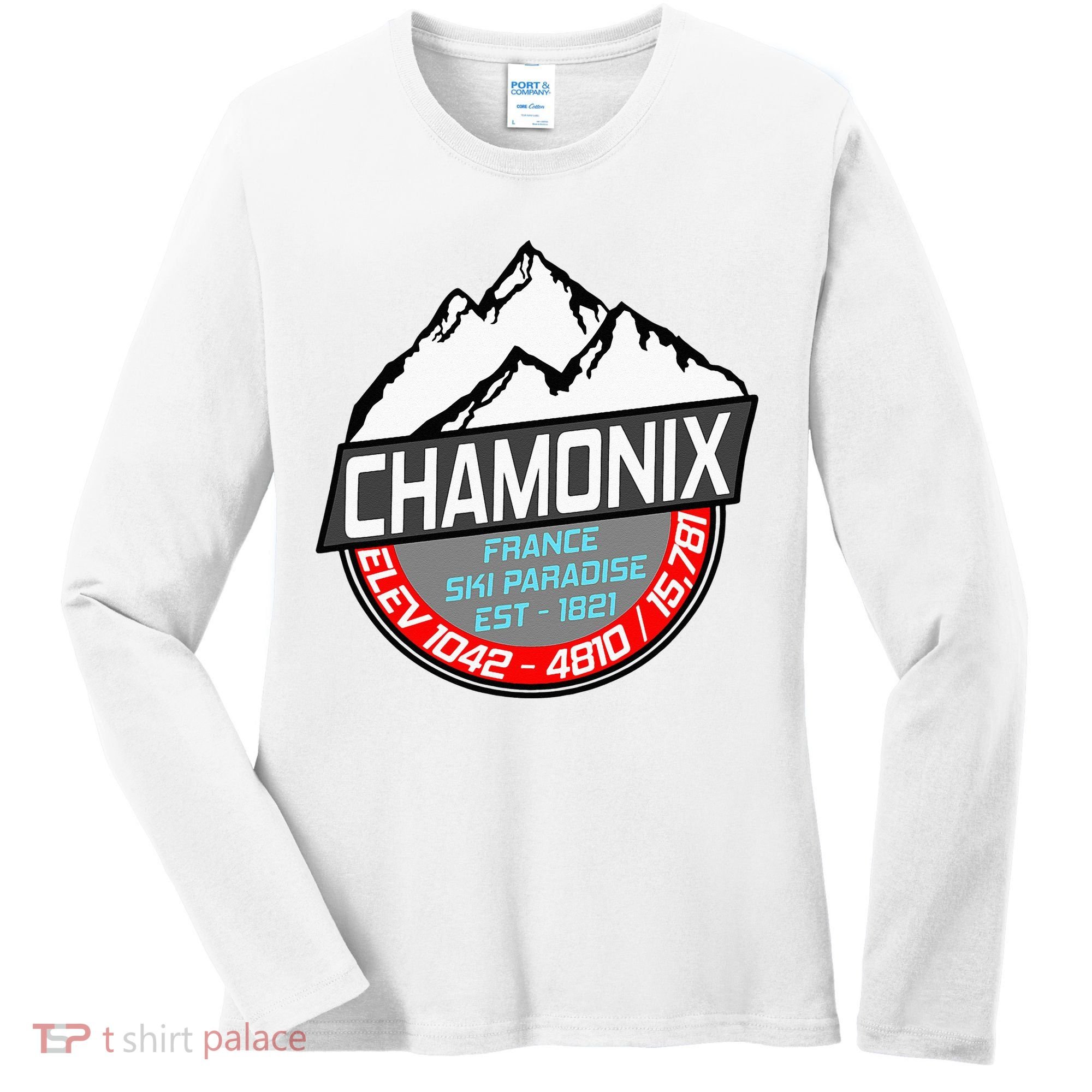 Ski Chamonix Mont Blanc France Skiing Paradise Women's Long Sleeve Shirt