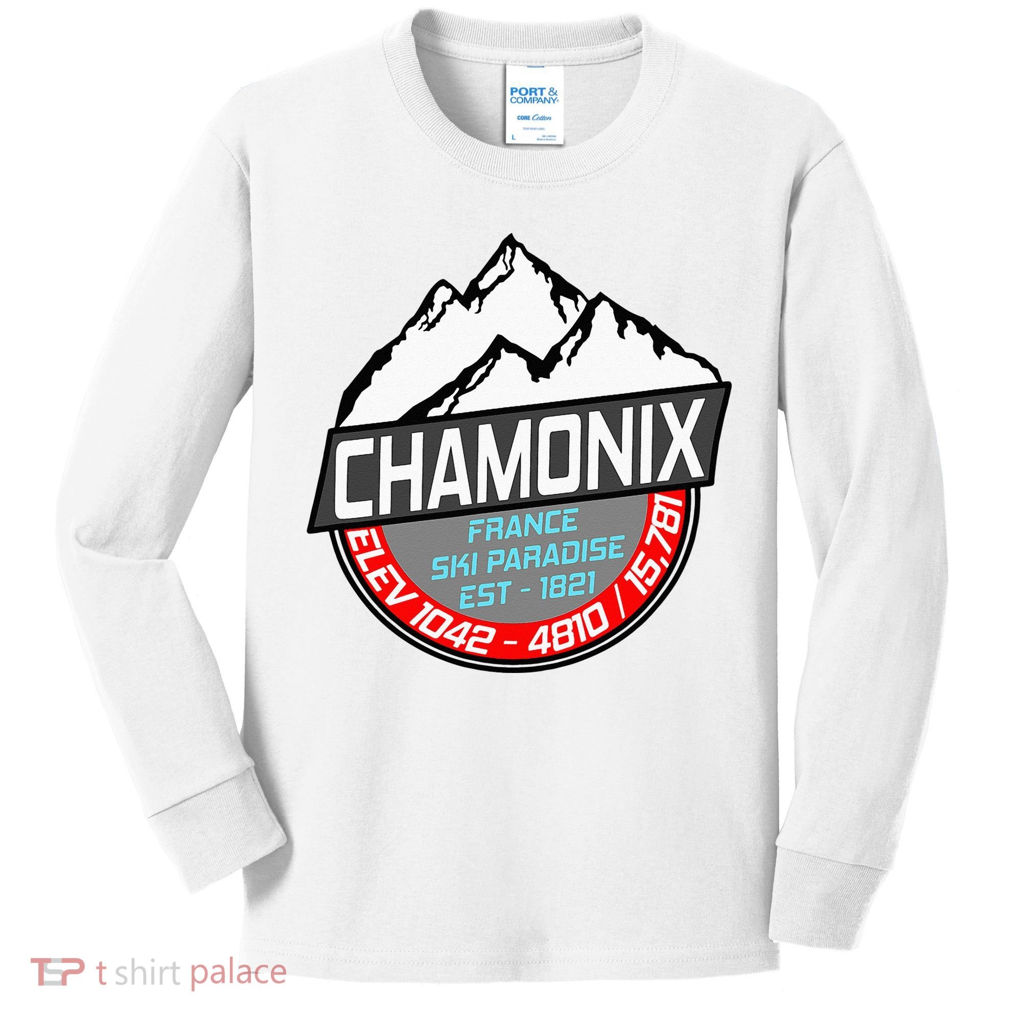 Ski Chamonix Mont Blanc France Skiing Paradise Kids Long Sleeve Shirt