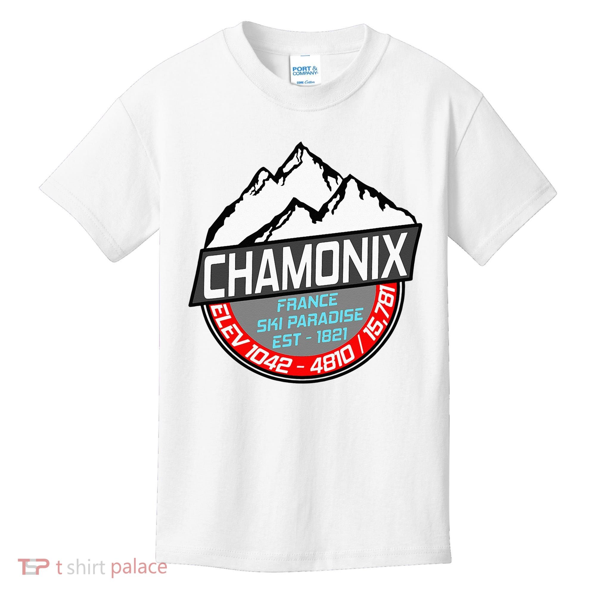 Ski Chamonix Mont Blanc France Skiing Paradise Kids T-Shirt
