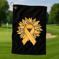 Sarcoma Cancer Meaningful Gift Sunflower Sarcoma Cancer Awareness Gift Golf Towel thumb 1