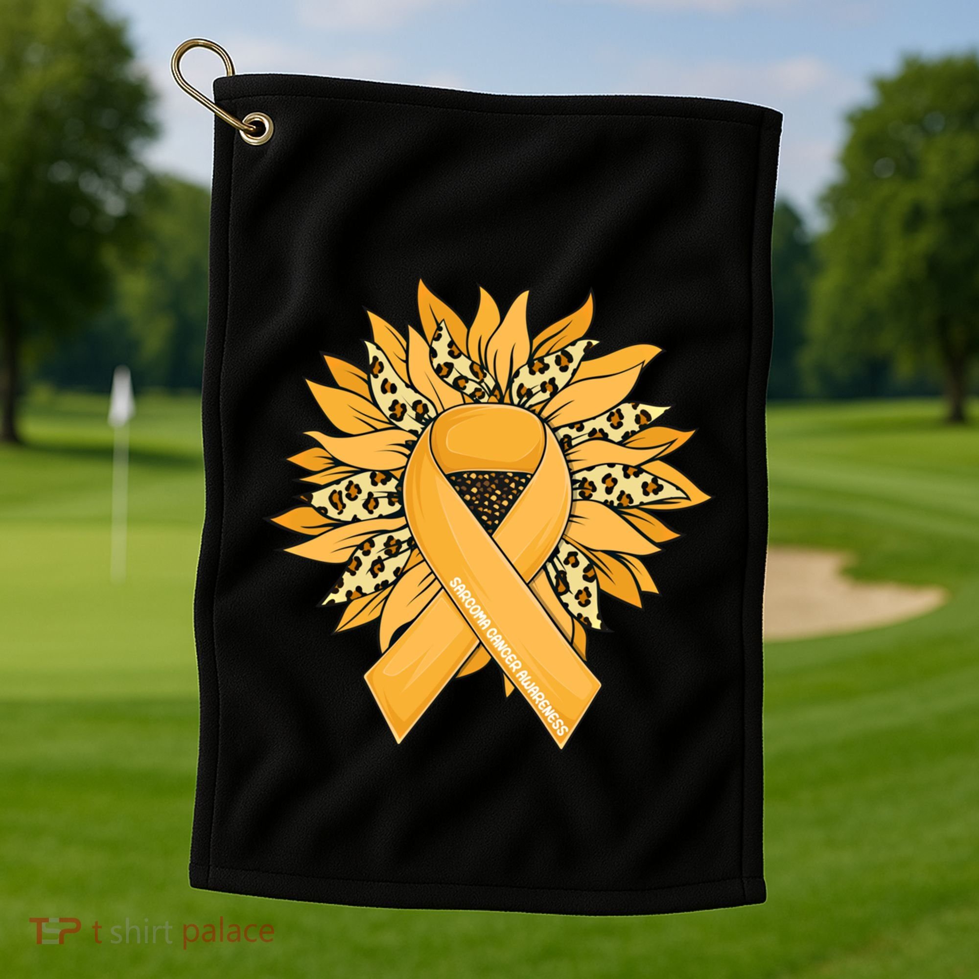 Sarcoma Cancer Meaningful Gift Sunflower Sarcoma Cancer Awareness Gift Golf Towel