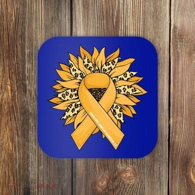 Sarcoma Cancer Meaningful Gift Sunflower Sarcoma Cancer Awareness Gift Coaster