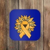 Sarcoma Cancer Meaningful Gift Sunflower Sarcoma Cancer Awareness Gift Coaster thumb 0