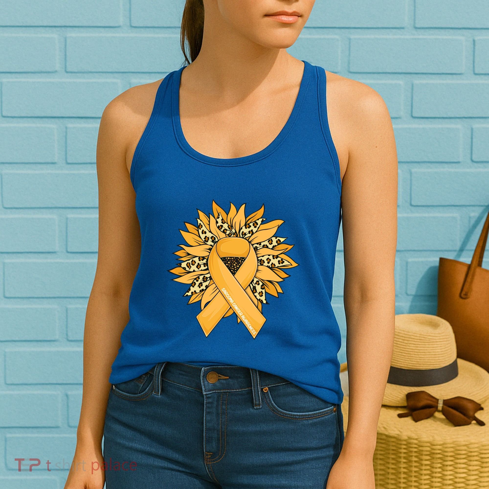 Sarcoma Cancer Meaningful Gift Sunflower Sarcoma Cancer Awareness Gift Women's Tank Top