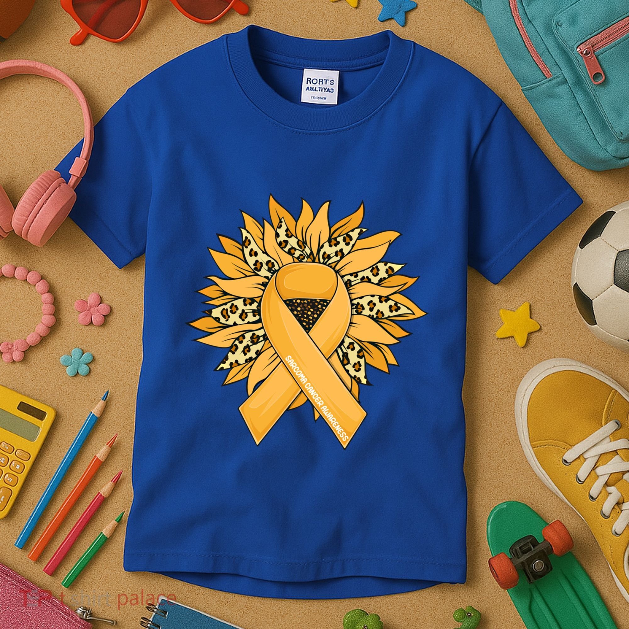 Sarcoma Cancer Meaningful Gift Sunflower Sarcoma Cancer Awareness Gift Kids T-Shirt
