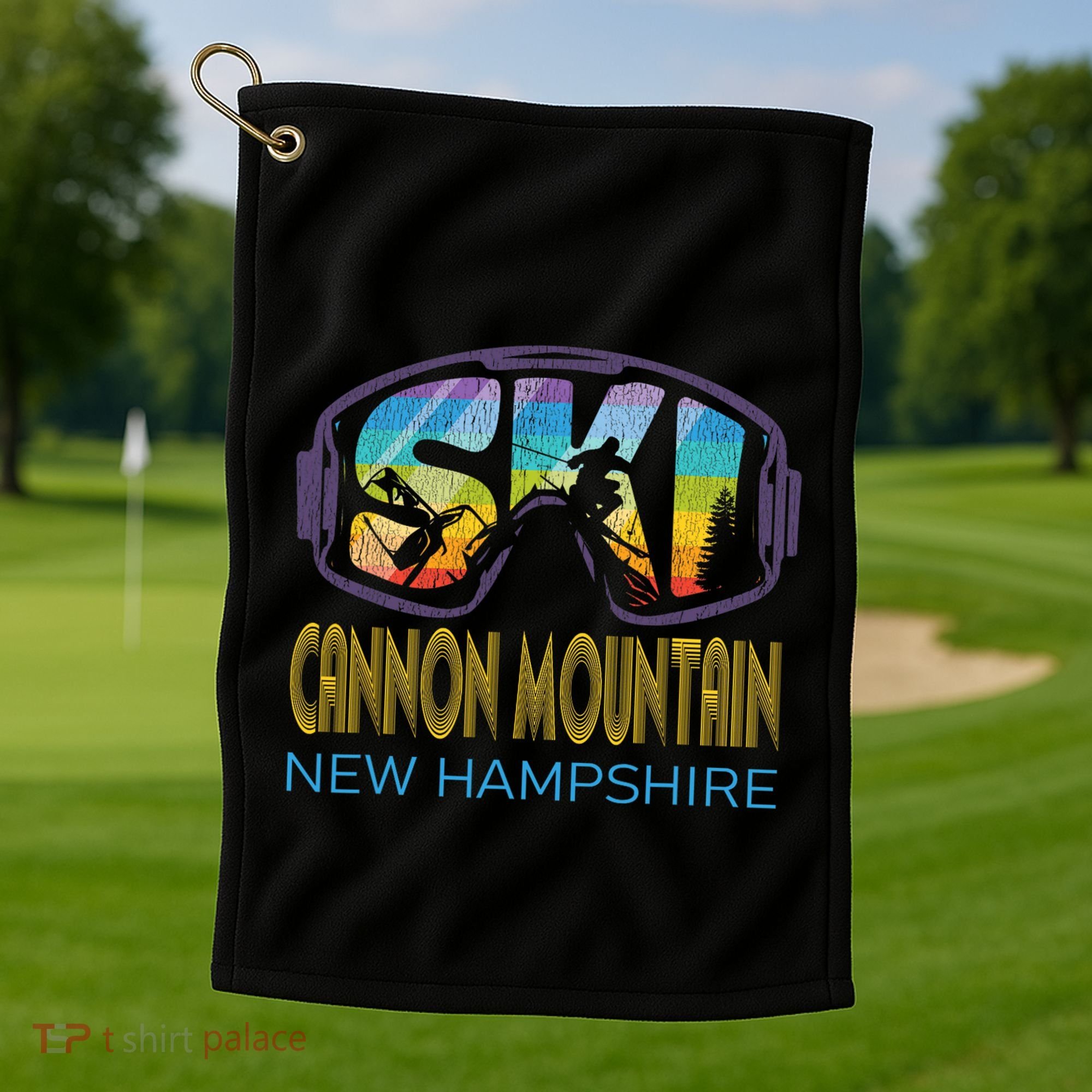 Ski Cannon Mountain New Hampshire Skiing Vacation Golf Towel