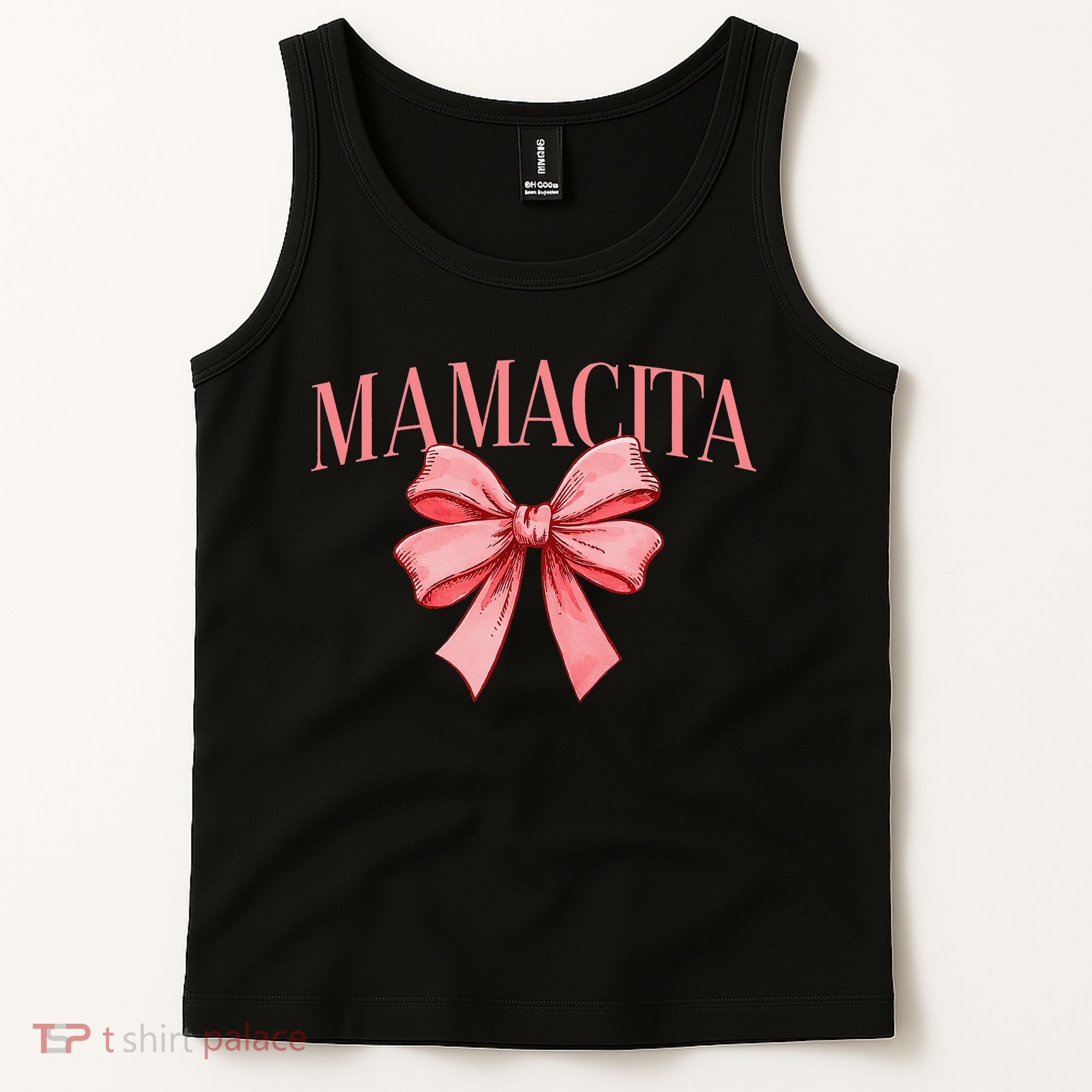 Spanish Compliment Mamacita Latino Hot Women Coquette Bow Tank Top