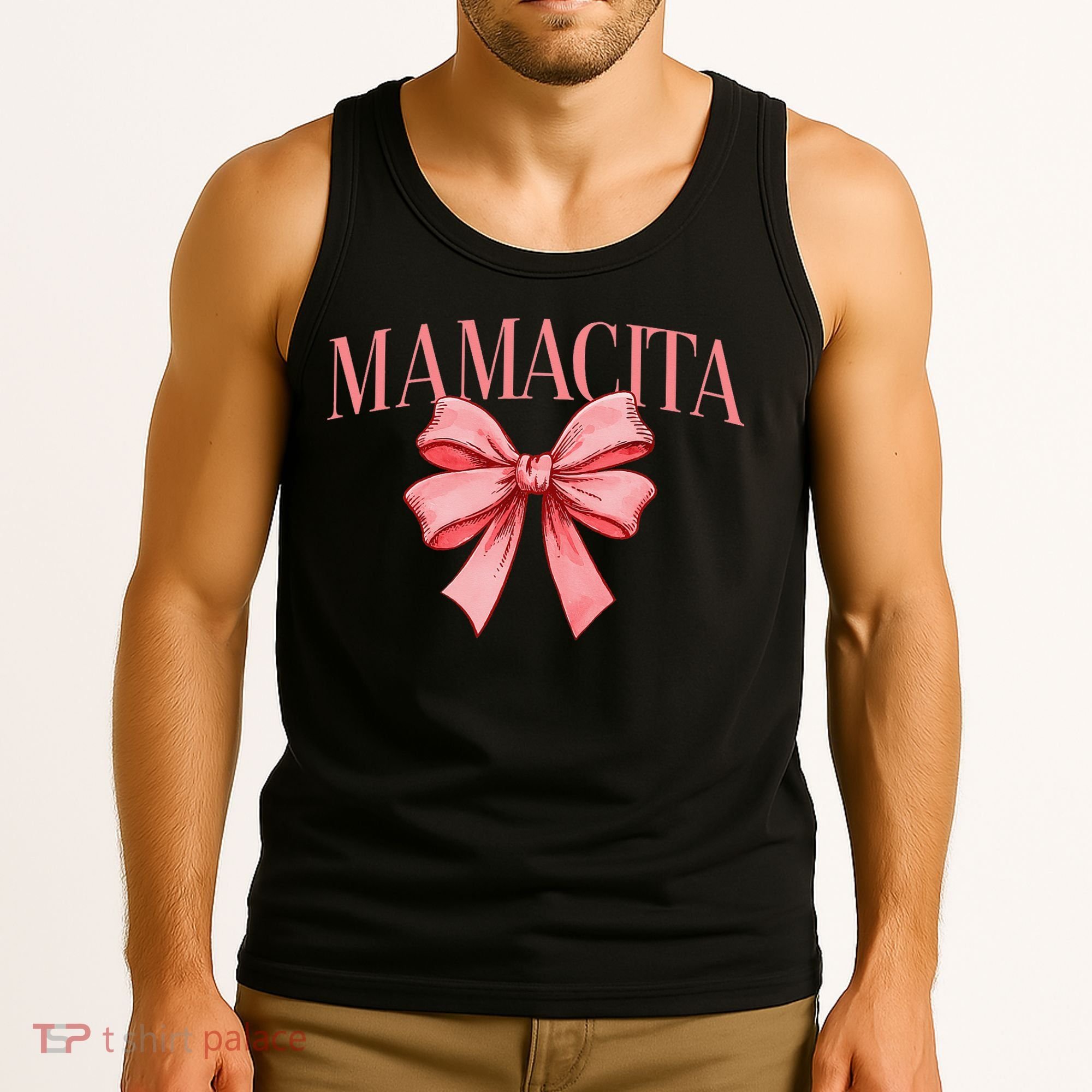 Spanish Compliment Mamacita Latino Hot Women Coquette Bow Tank Top