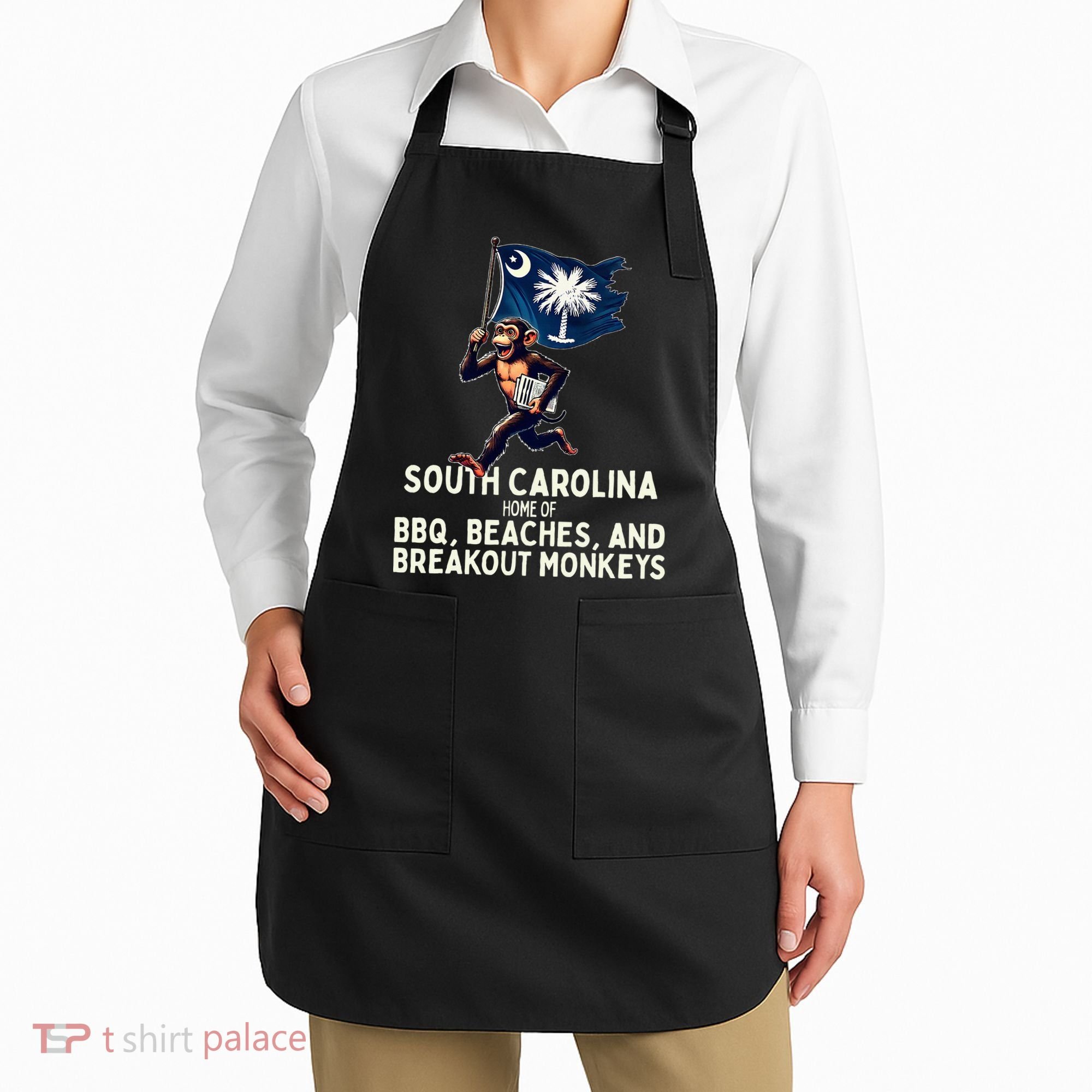 South Carolina Monkey Escape Funny Runaway Money Sc Apron
