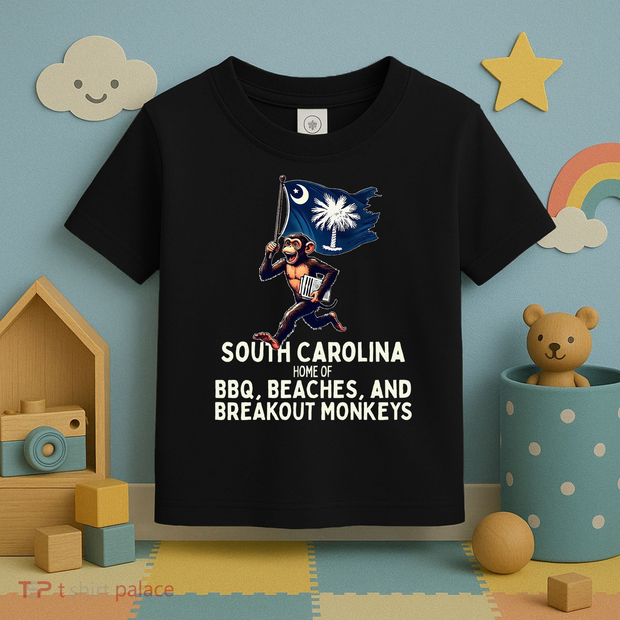 South Carolina Monkey Escape Funny Runaway Money Sc Toddler T-Shirt