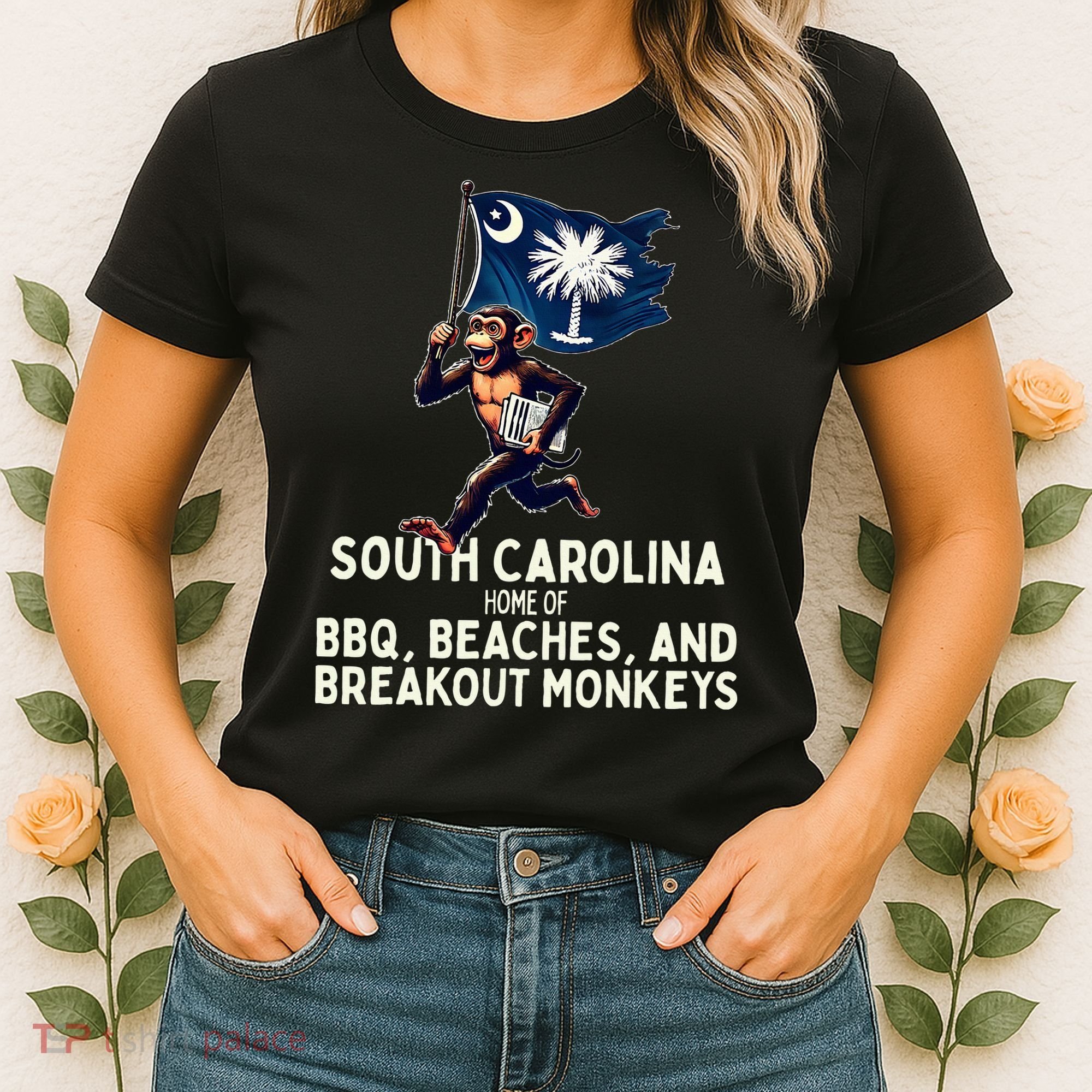 South Carolina Monkey Escape Funny Runaway Money Sc Women's T-Shirt