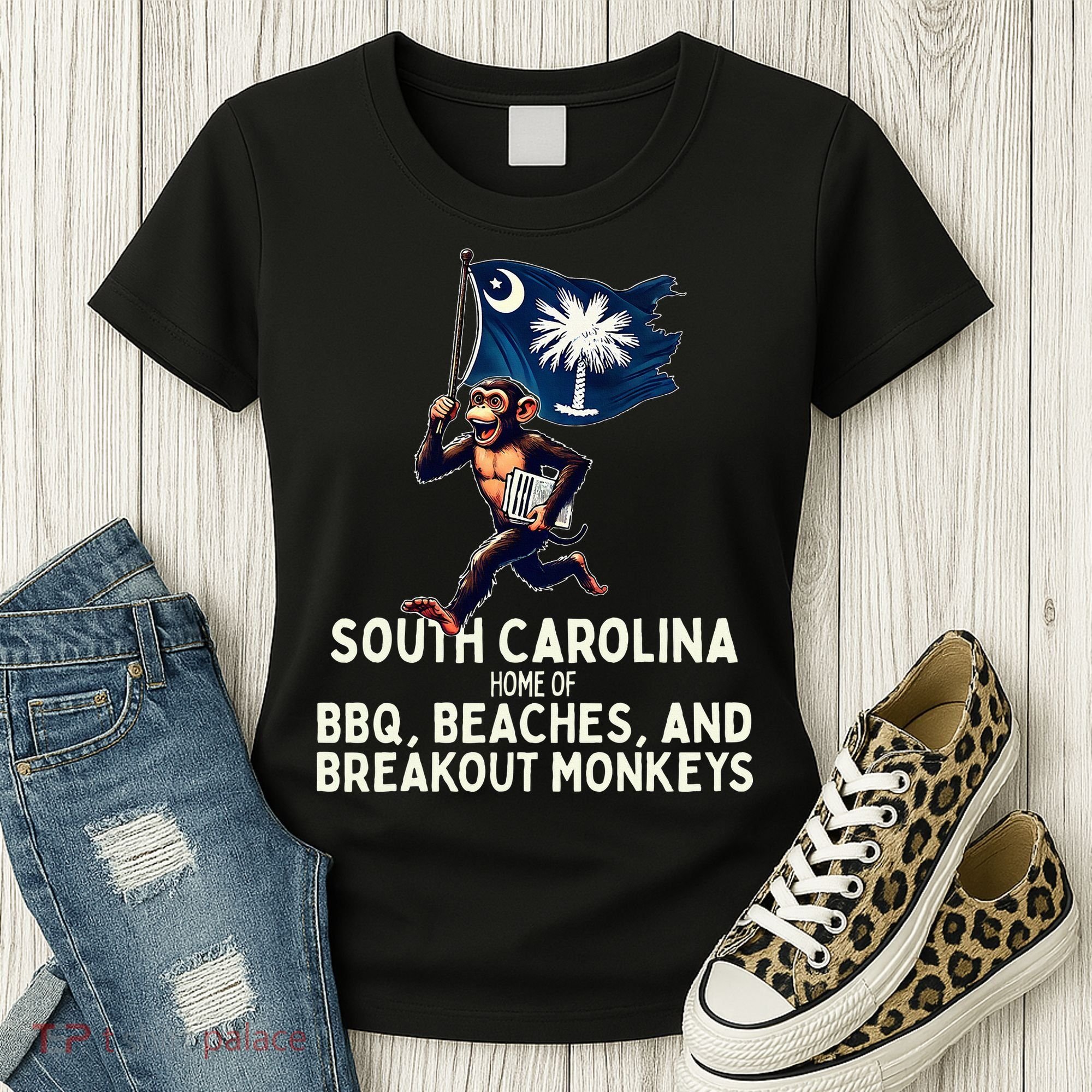 South Carolina Monkey Escape Funny Runaway Money Sc Women's T-Shirt