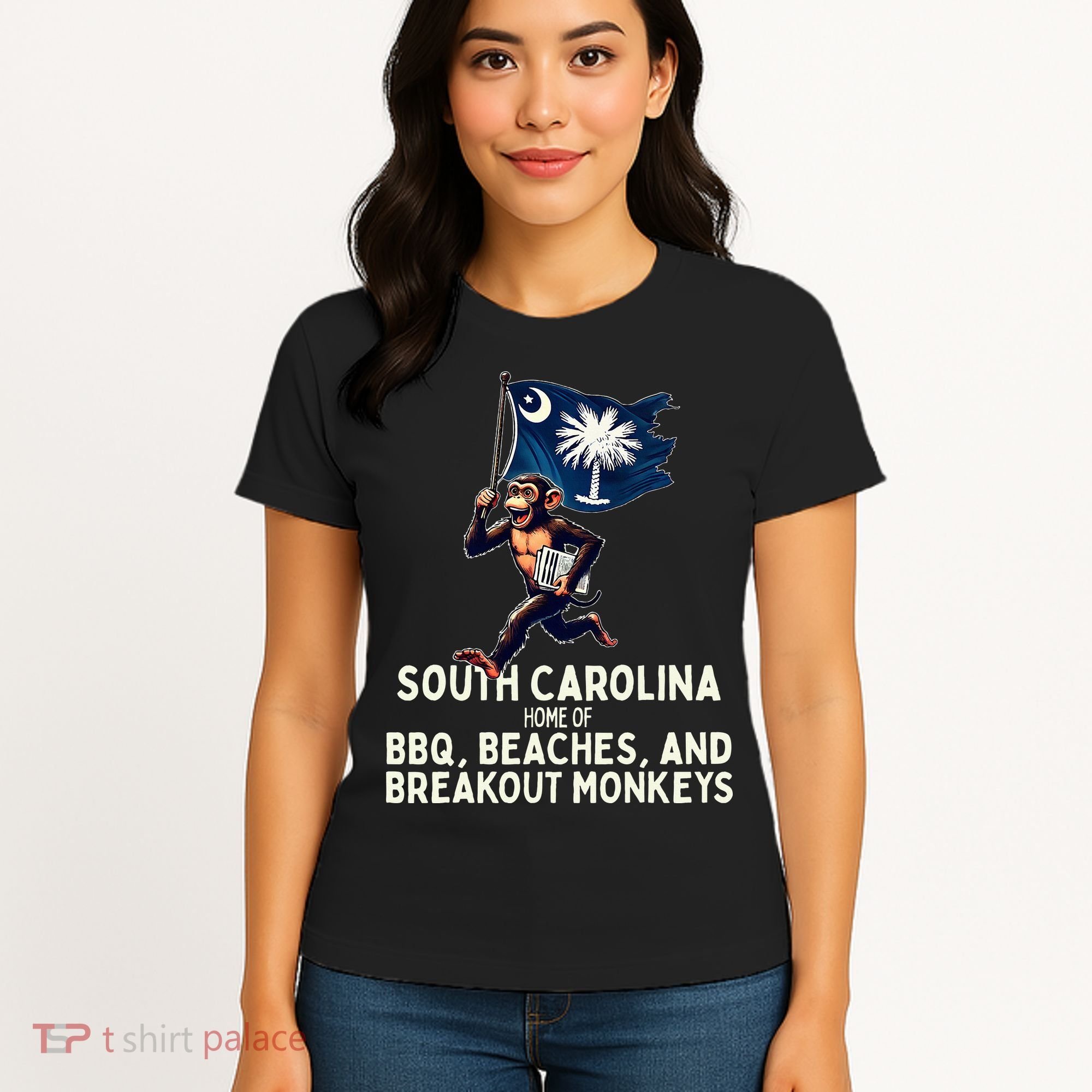 South Carolina Monkey Escape Funny Runaway Money Sc Women's T-Shirt