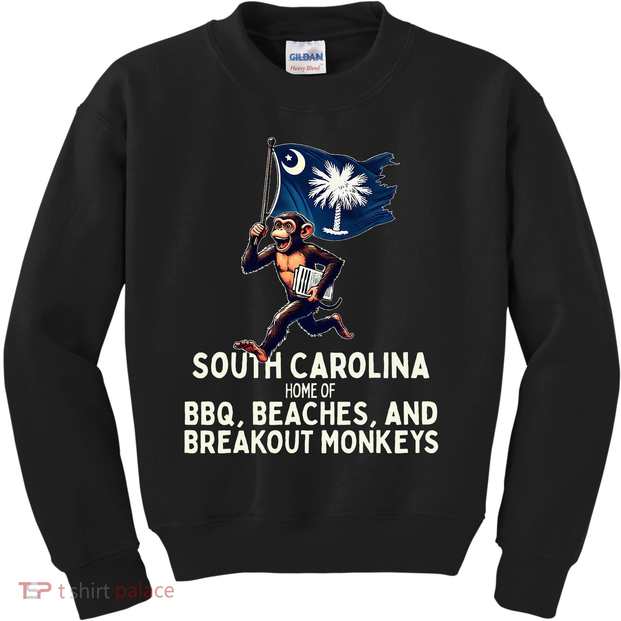 South Carolina Monkey Escape Funny Runaway Money Sc Kids Sweatshirt