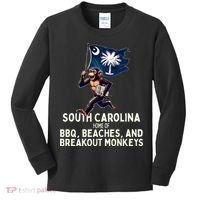 South Carolina Monkey Escape Funny Runaway Money Sc Kids Long Sleeve Shirt thumb 0