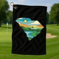 South Carolina Map Golf Towel thumb 1