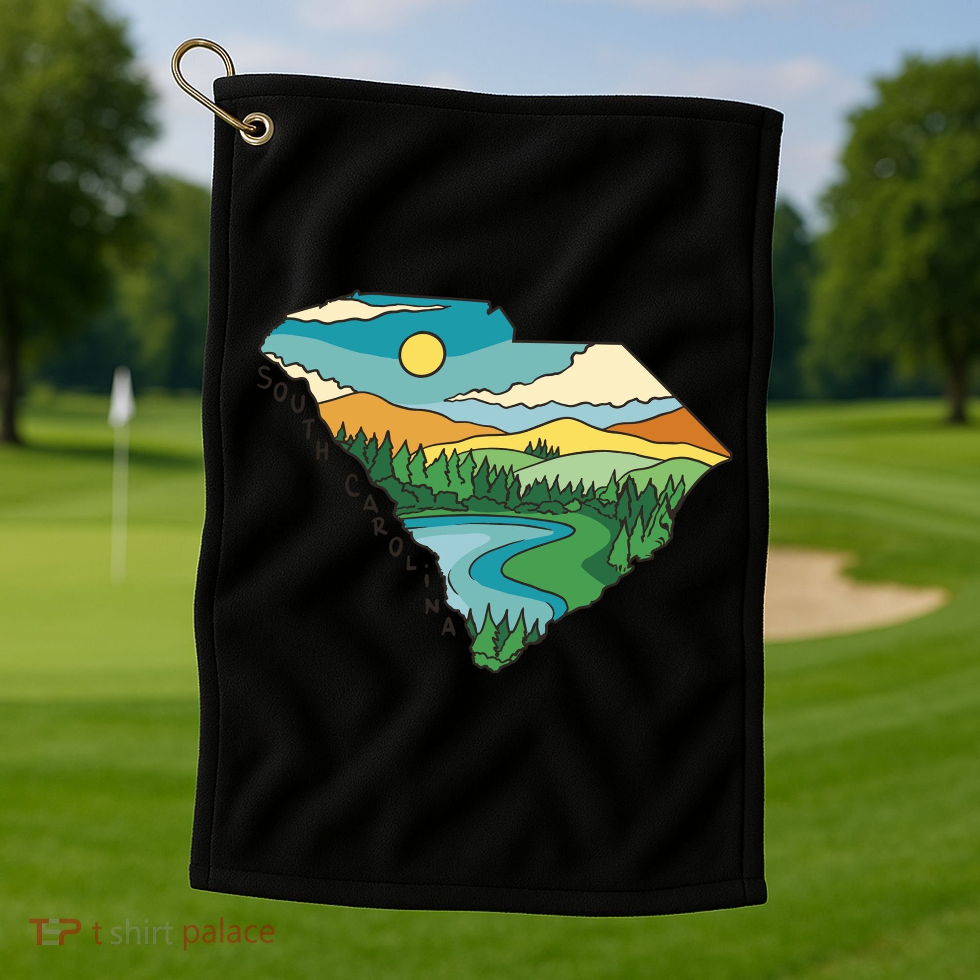 South Carolina Map Golf Towel