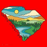 South Carolina Map Santa Hat thumb 1