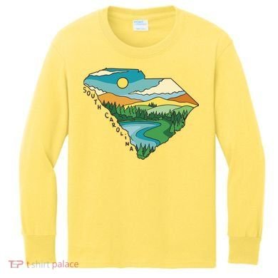 South Carolina Map Kids Long Sleeve Shirt