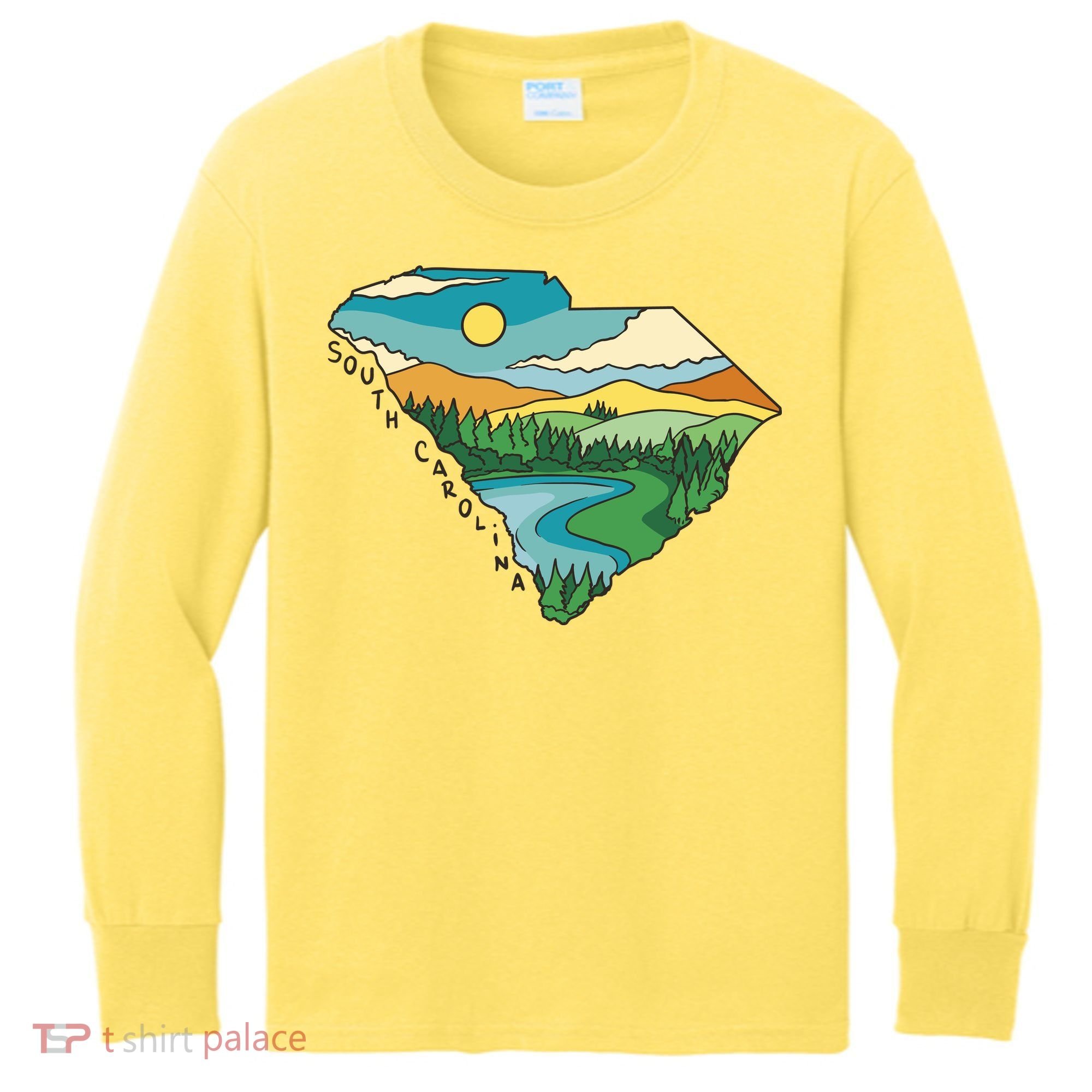 South Carolina Map Kids Long Sleeve Shirt