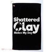 Shattered Clay Makes My Day Shooting Archery Gift Golf Towel thumb 0