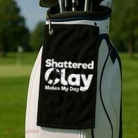 Shattered Clay Makes My Day Shooting Archery Gift Golf Towel thumb 2