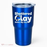 Shattered Clay Makes My Day Shooting Archery Gift Tumbler thumb 0