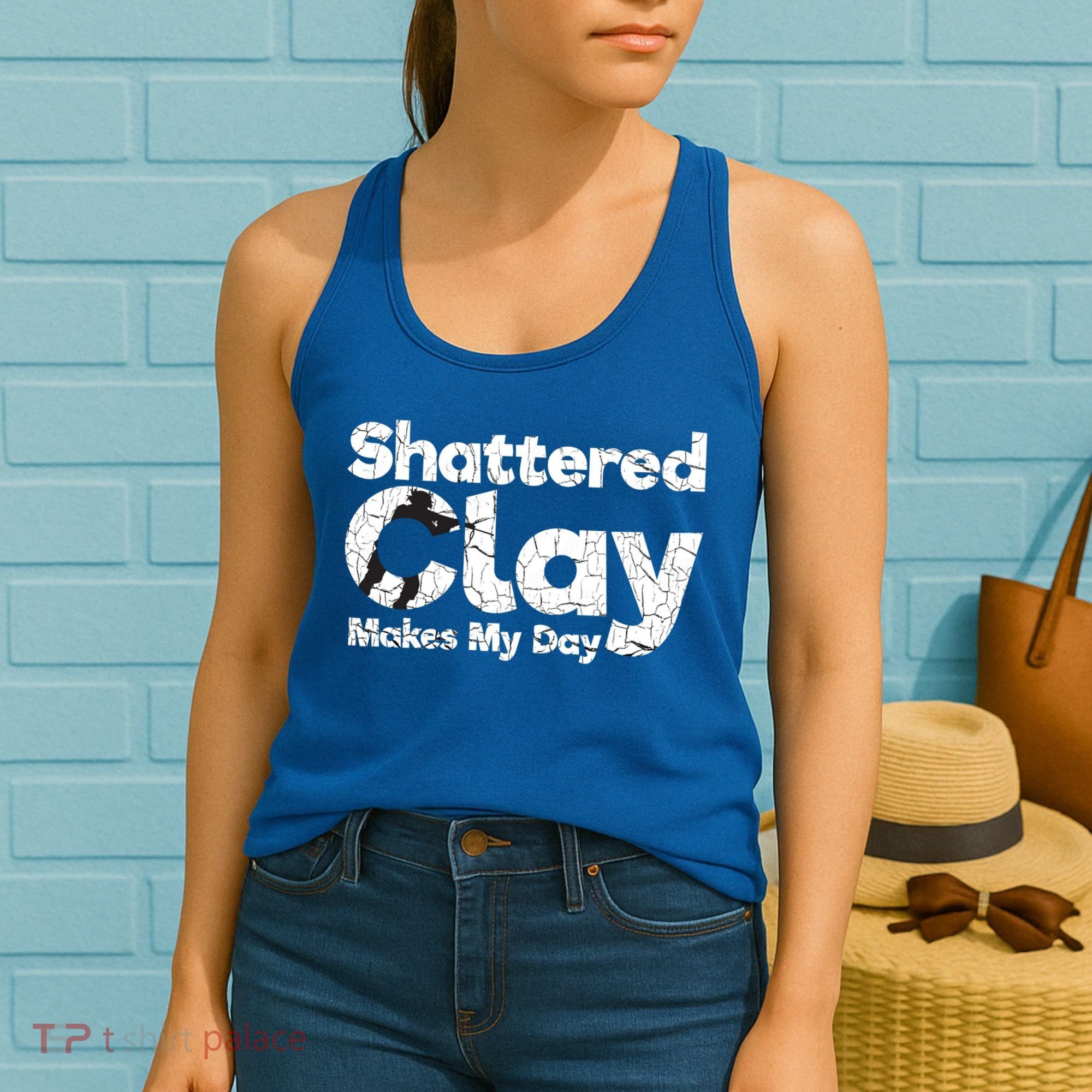 Shattered Clay Makes My Day Shooting Archery Gift Women's Tank Top