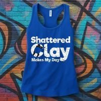 Shattered Clay Makes My Day Shooting Archery Gift Women's Tank Top thumb 3