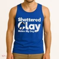 Shattered Clay Makes My Day Shooting Archery Gift Tank Top thumb 3