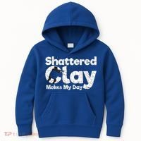 Shattered Clay Makes My Day Shooting Archery Gift Kids Hoodie thumb 0