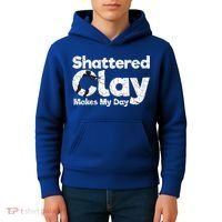 Shattered Clay Makes My Day Shooting Archery Gift Kids Hoodie thumb 4