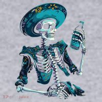 Skeleton Charro Mexican Skull Tequila Long Sleeve Women's Sweatshirt thumb 2
