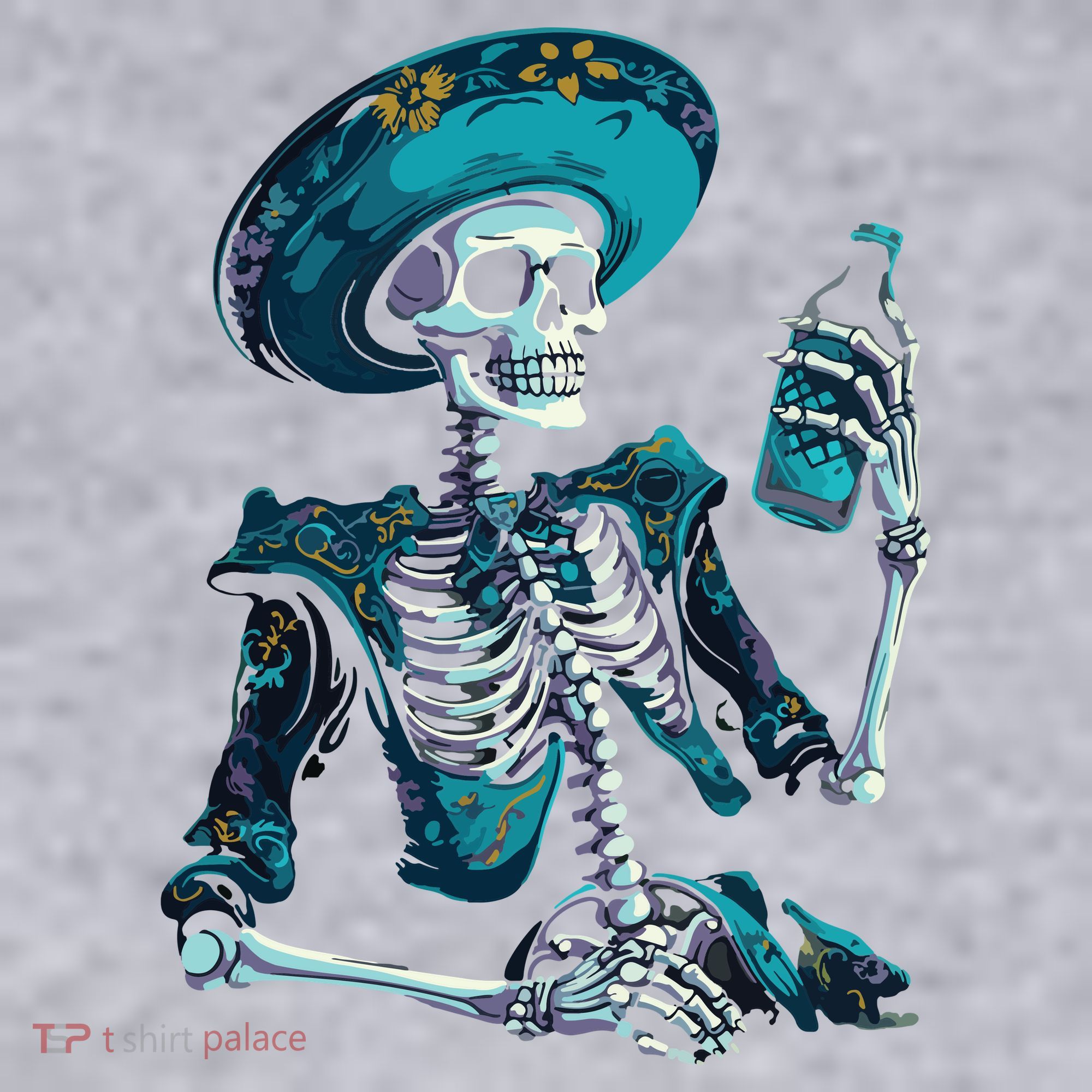 Skeleton Charro Mexican Skull Tequila Long Sleeve Women's Sweatshirt